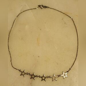 Vintage Taiwan Stamped Silver Toned Star Necklace